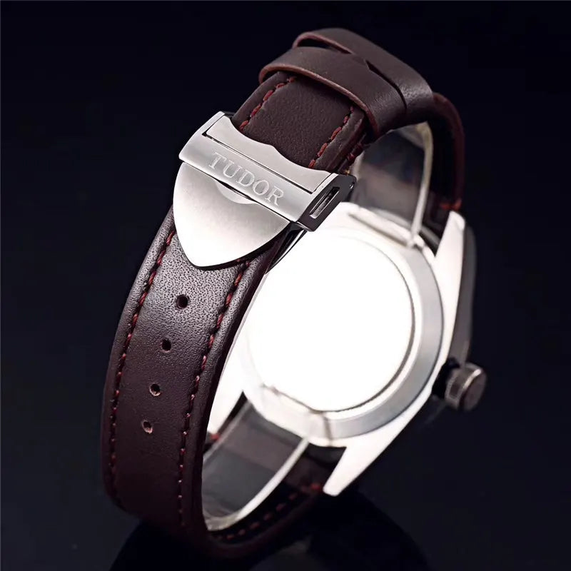 Tudor Burgundy Leather Watch - Hình 3