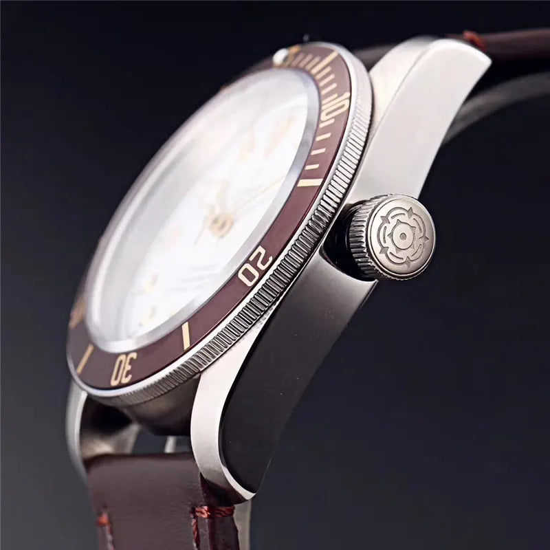 Tudor Burgundy Leather Watch - Hình 5