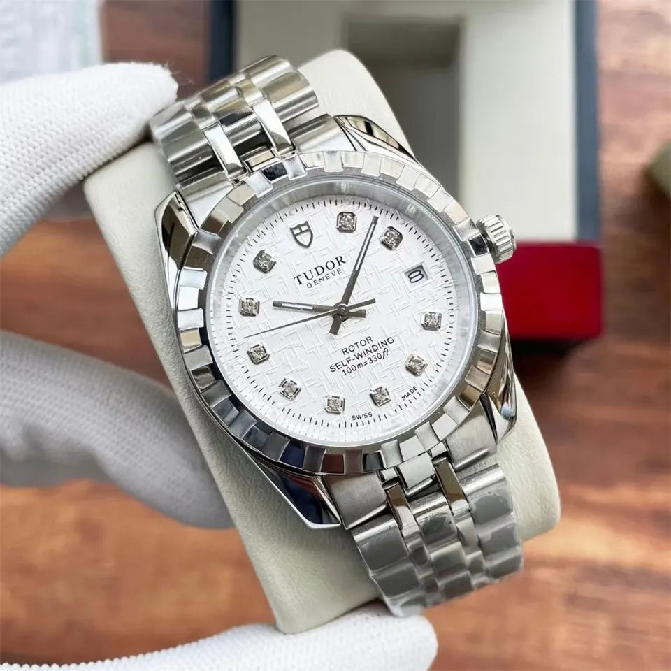 Tudor Silver Diamond Watch