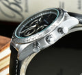 leather Tudor Black Shield Chronograph