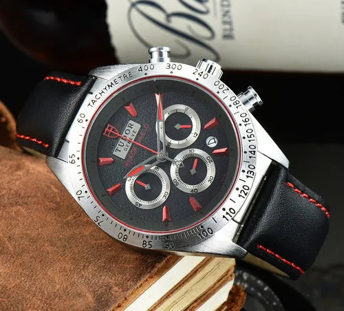 leather Tudor Black Shield Chronograph - Hình 5