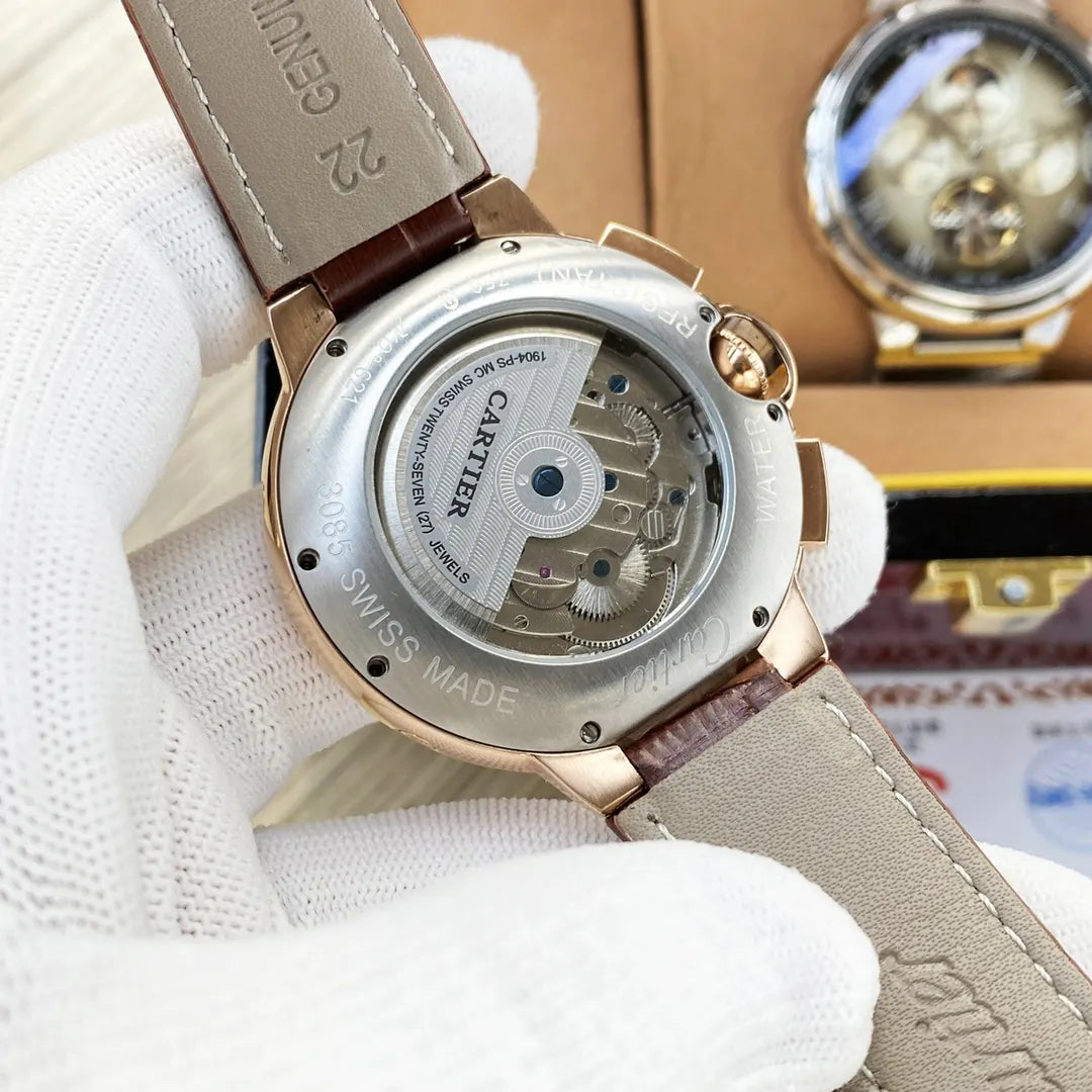Cartier Brown Alligator Tourbillon - Hình 3