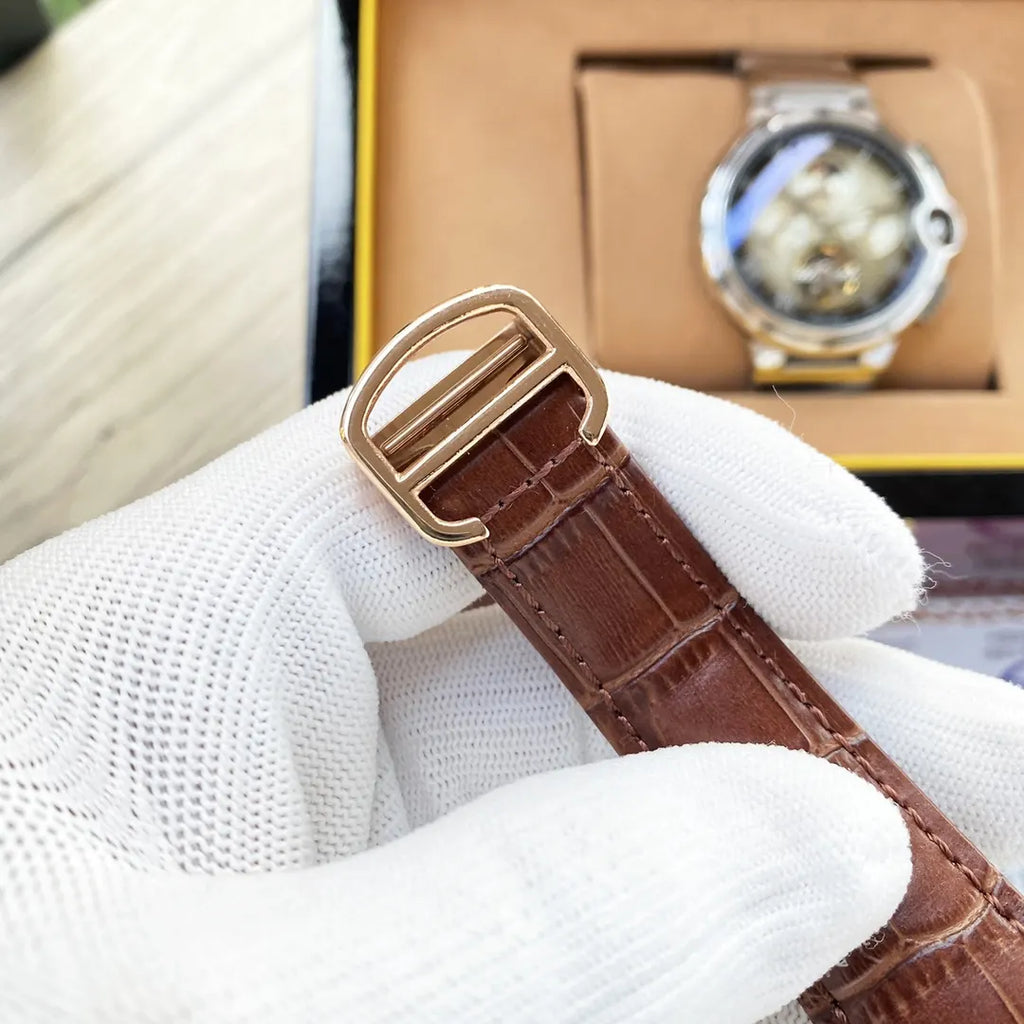 Cartier Brown Alligator Tourbillon - Hình 2