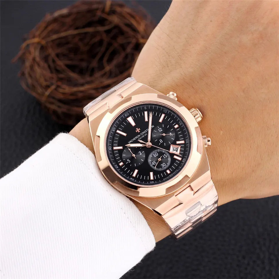 Overseas Rose Gold Black Dial