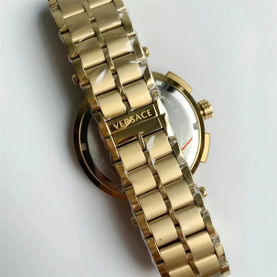Versace Gold Tachymeter Watch - Hình 3