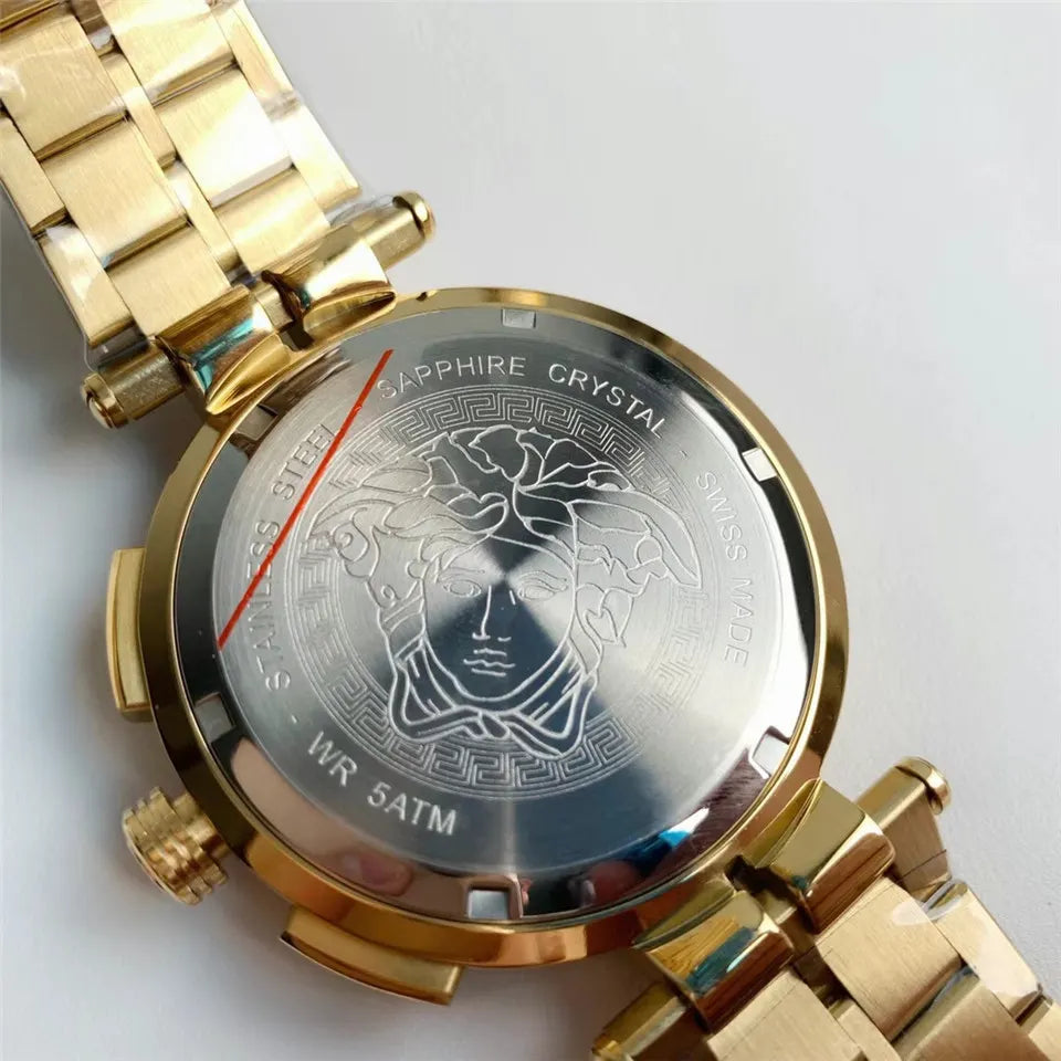 Versace Gold Tachymeter Watch - Hình 2