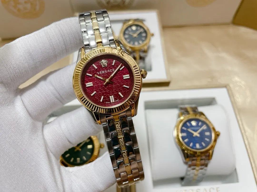 Versace Burgundy Dial Watch