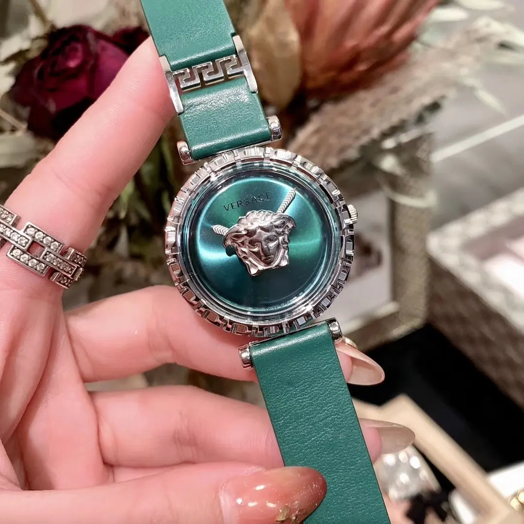Versace Green Leather Watch