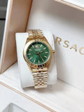 virtus Versace Green Dial Gold Watch