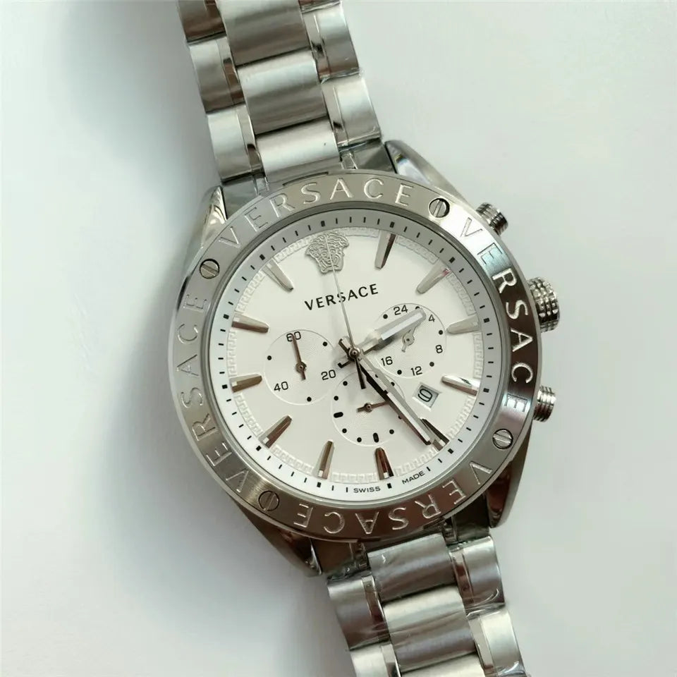 stainless Versace Chronograph Silver Watch