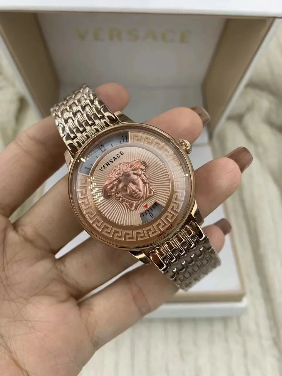 rose Versace Medusa Icon Watch