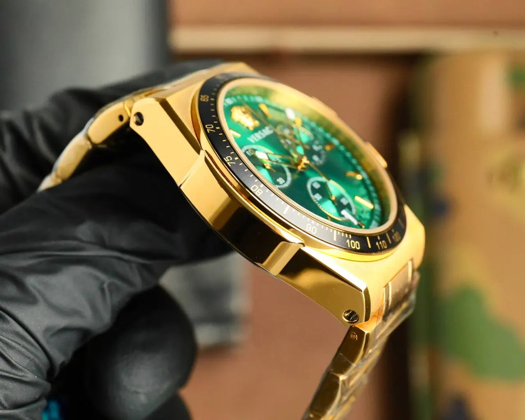Versace Green Dial Gold Watch - Hình 4