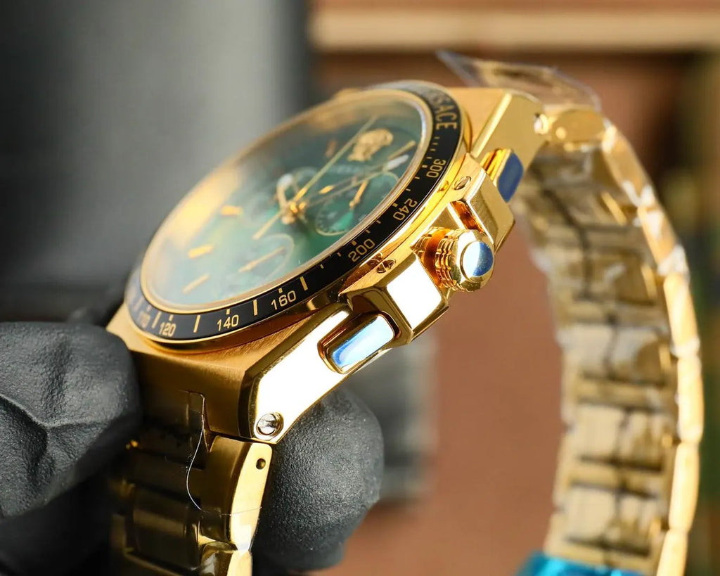 Versace Green Dial Gold Watch - Hình 3