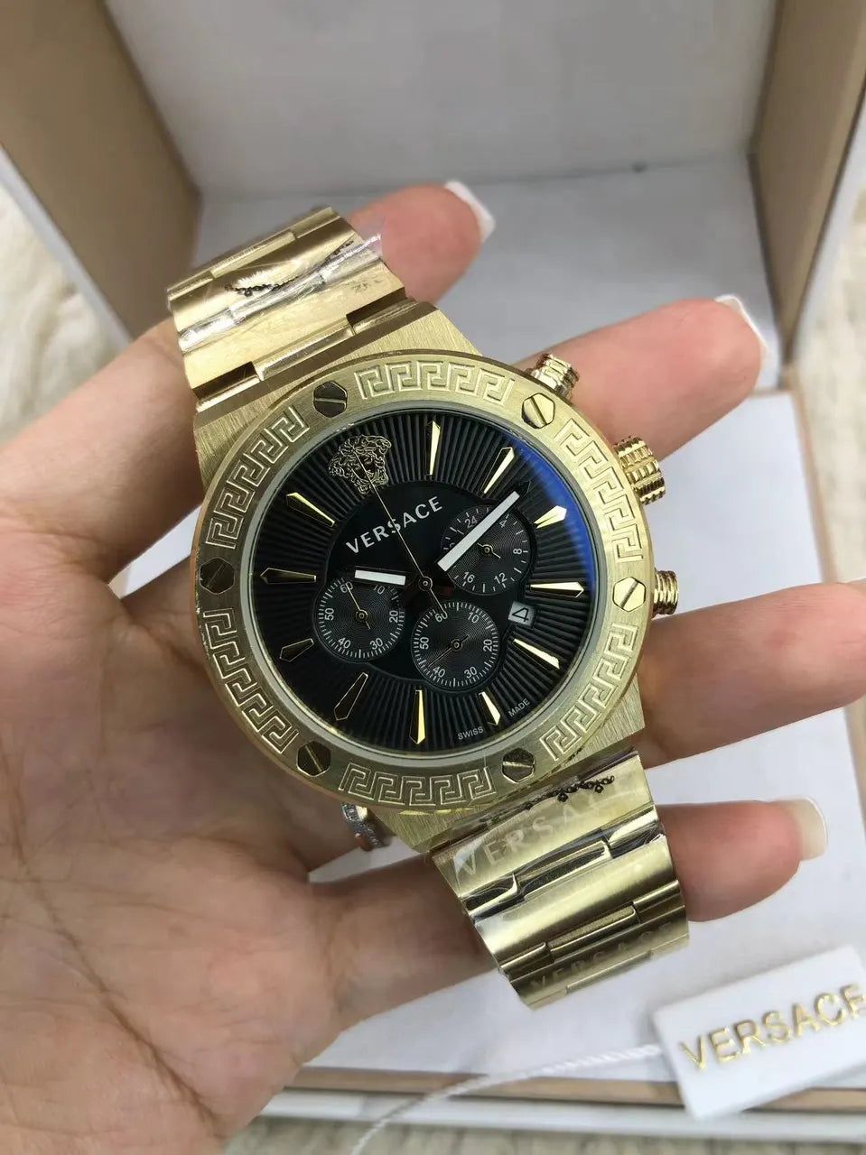 Versace Chrono Black Marble - Hình 11
