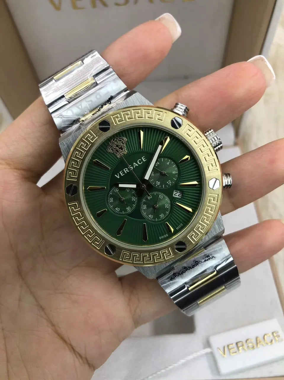 Versace Chrono Black Marble - Hình 19