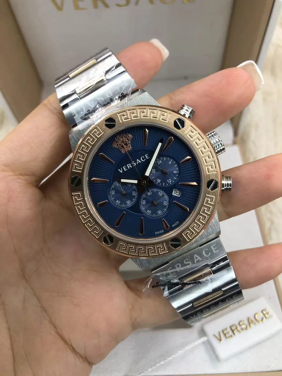 Versace Chrono Black Marble - Hình 3