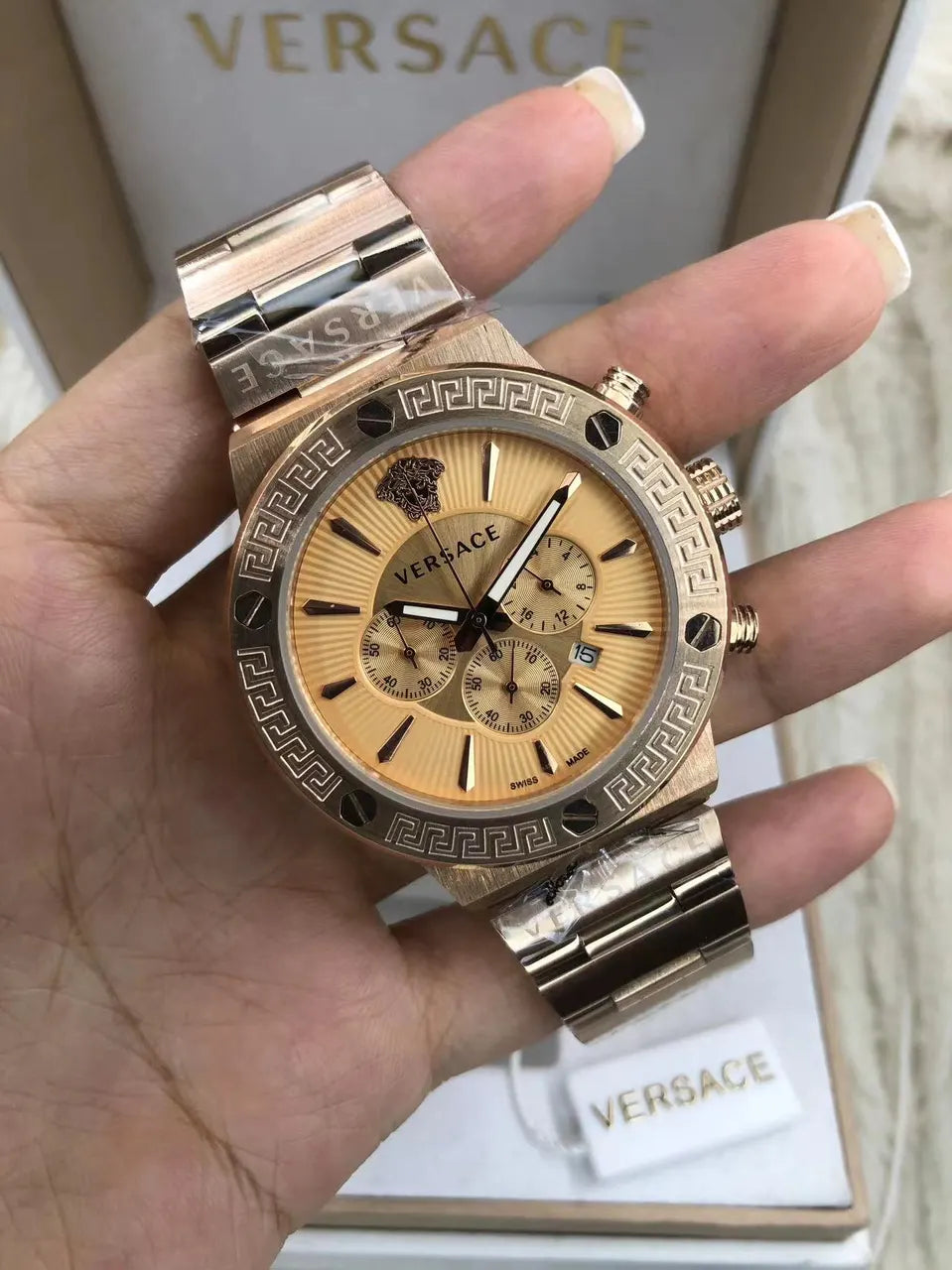 Versace Chrono Black Marble - Hình 17