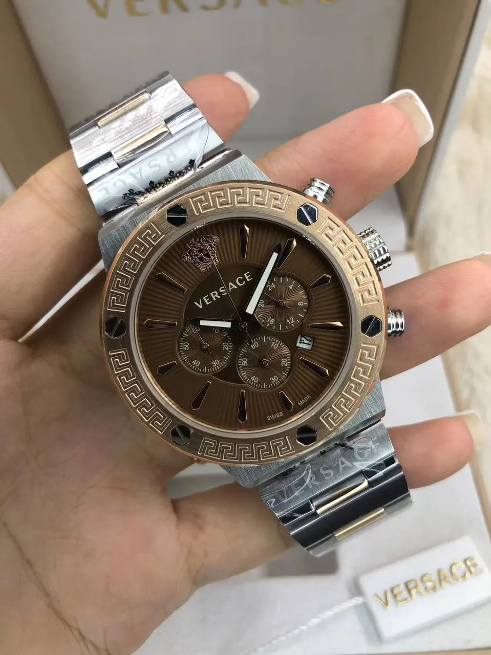 Versace Chrono Black Marble - Hình 15
