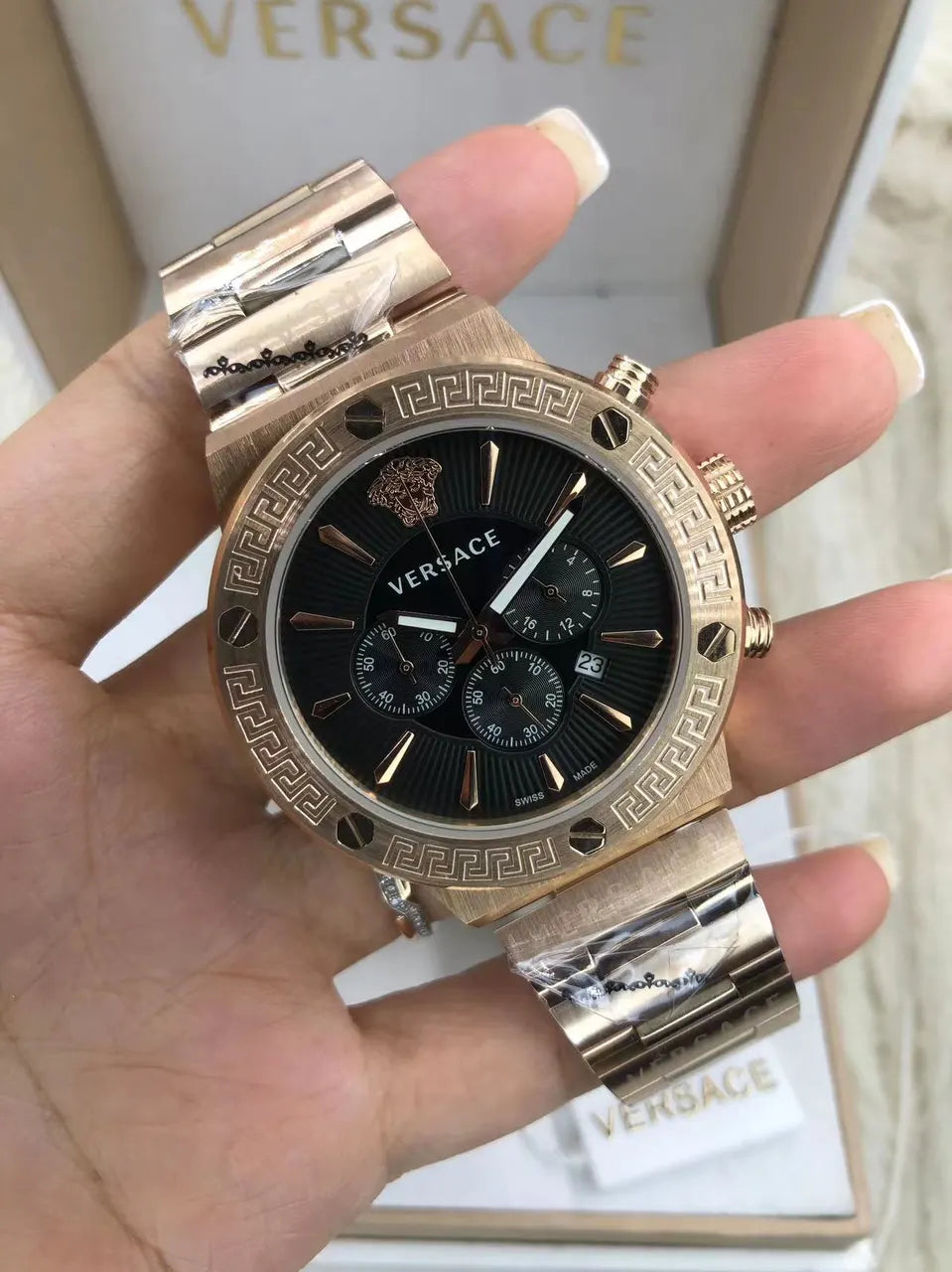 Versace Silver Chronograph Watch - Hình 15