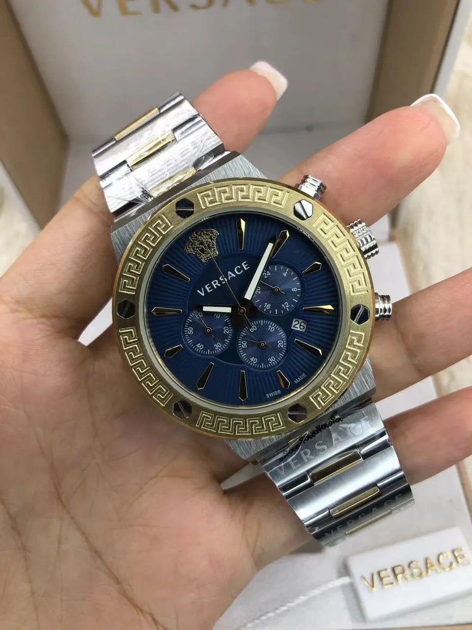 Versace Silver Chronograph Watch - Hình 7