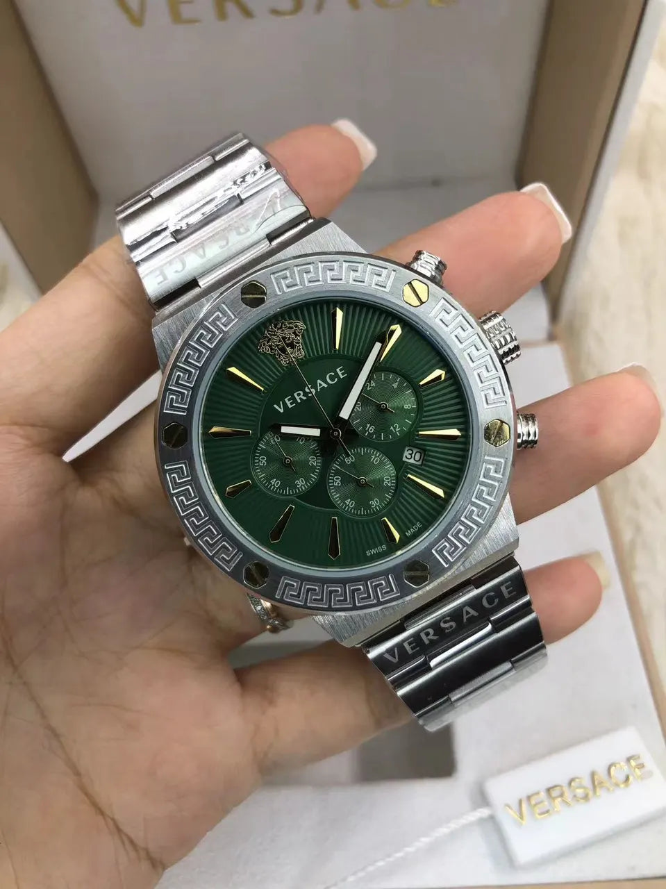 Versace Silver Chronograph Watch - Hình 13