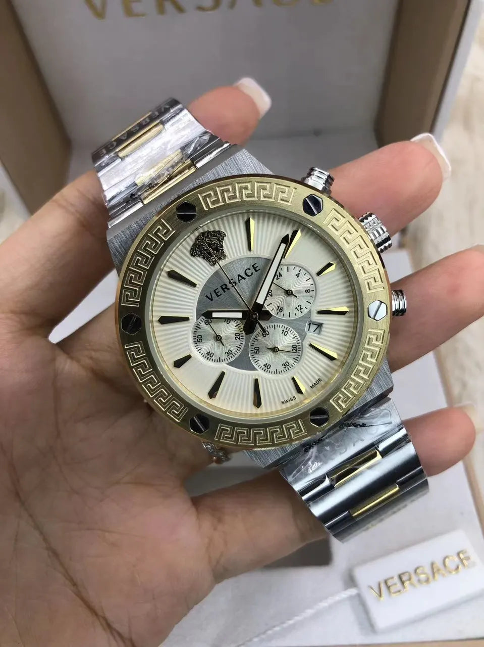 Versace Silver Chronograph Watch - Hình 9