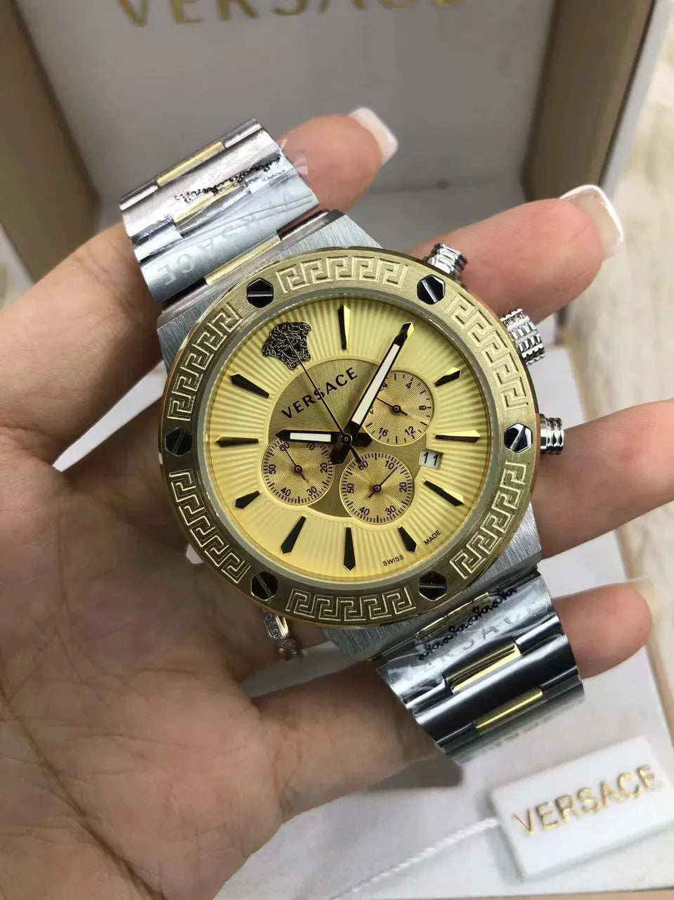 Versace Silver Chronograph Watch - Hình 8