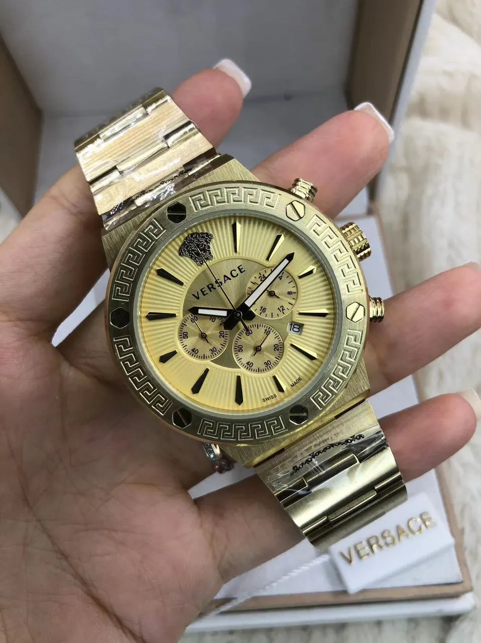 Versace Silver Chronograph Watch - Hình 11