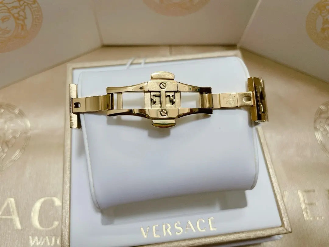 black Versace Greca Gold Watch - Hình 5