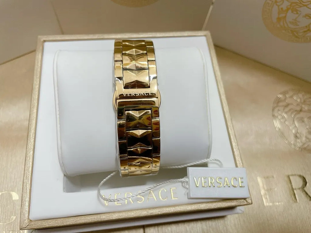 black Versace Greca Gold Watch - Hình 4