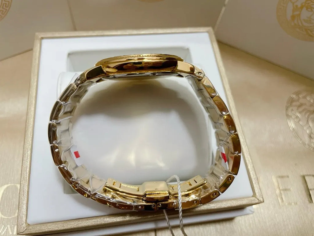 black Versace Greca Gold Watch - Hình 3