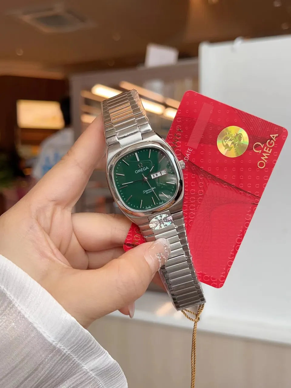 Omega Green Dial Quartz Watch