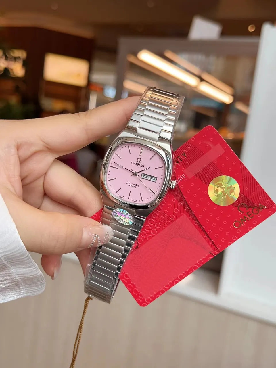 seamaster Omega Pink Dial Watch