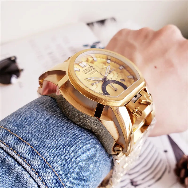 Invicta Gold Tone Chronograph - Hình 7