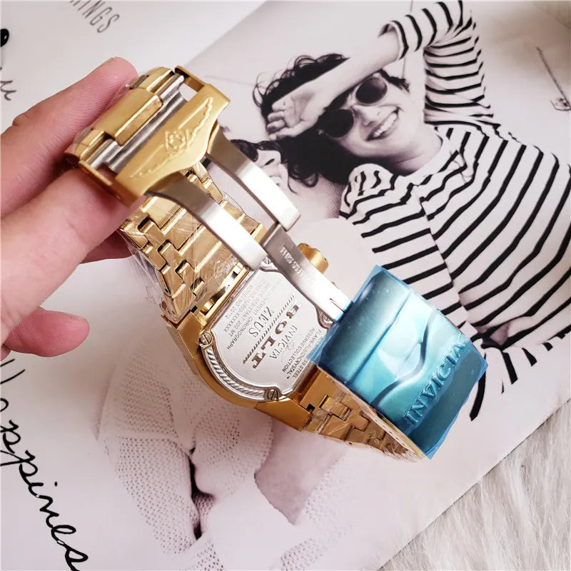 Invicta Gold Tone Chronograph - Hình 3