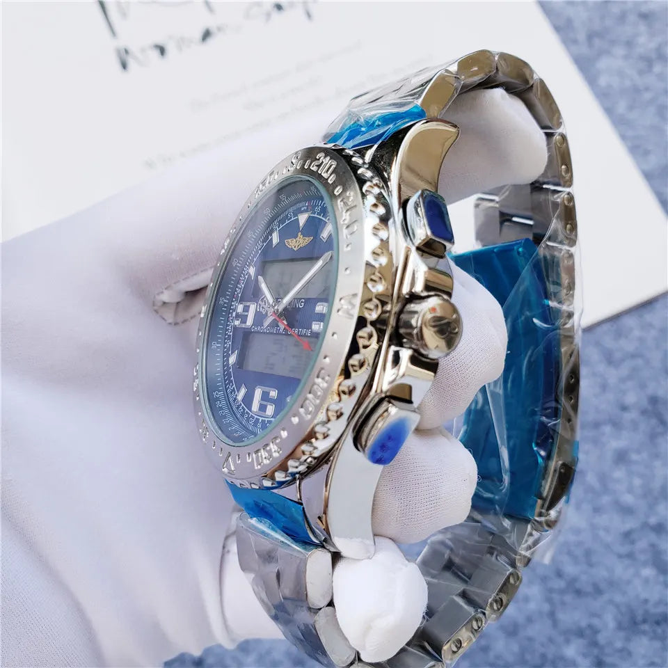 Breitling Blue Dial Chronograph - Hình 3