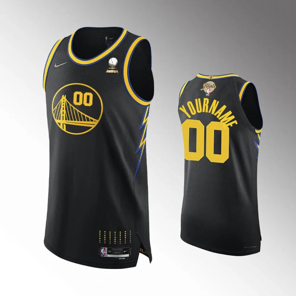Warriors Black Custom Jersey