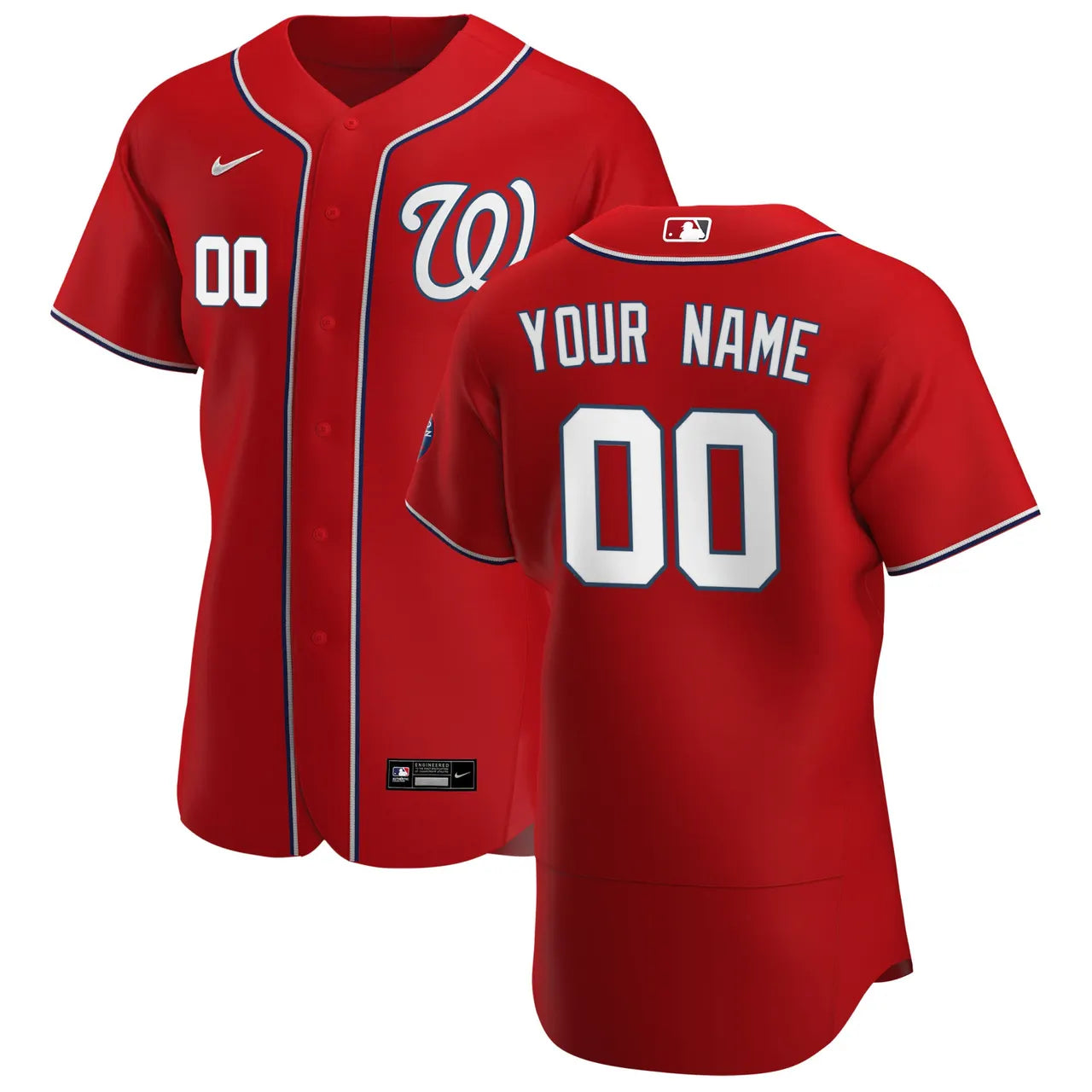 Nationals Red Custom Jersey - Hình 2