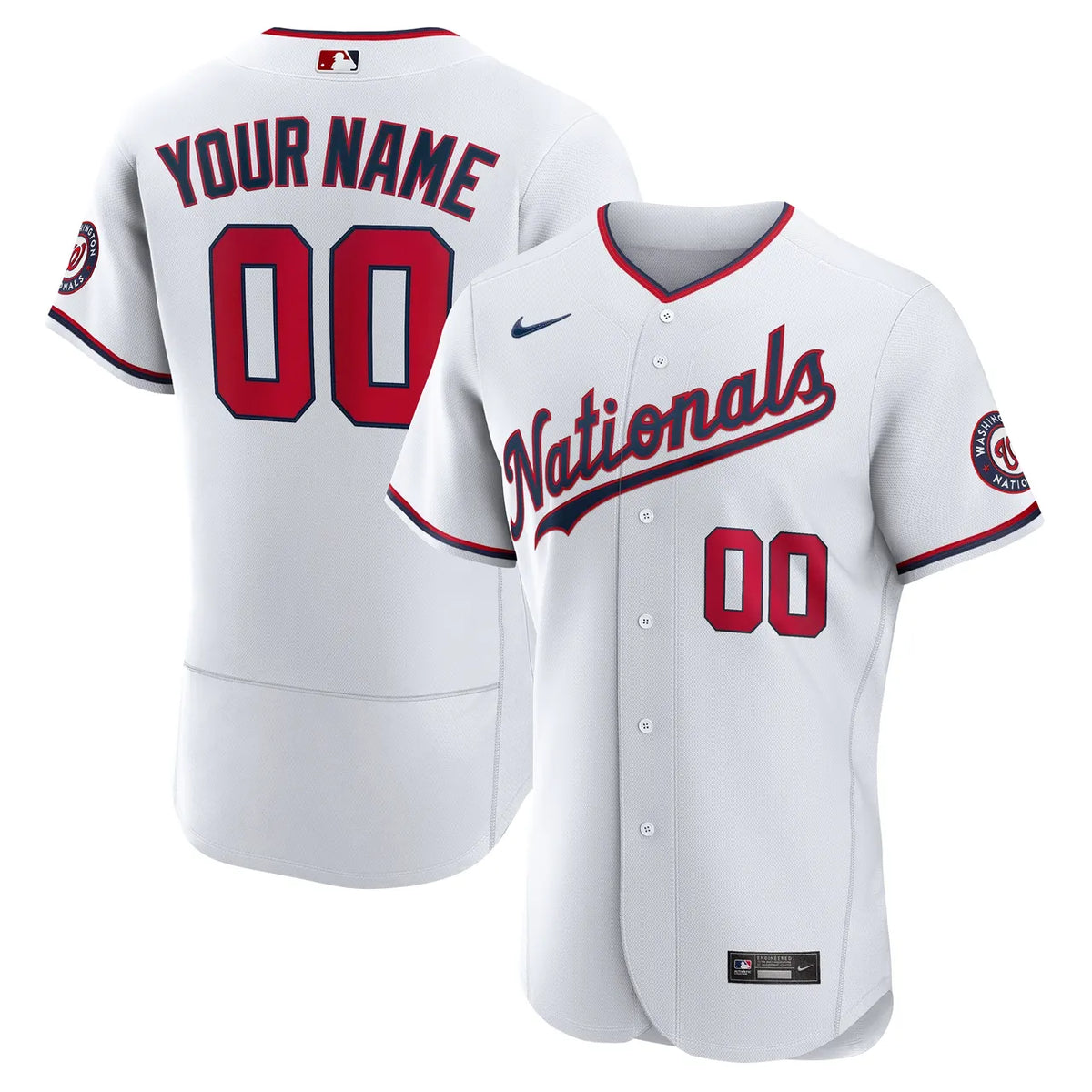 Nationals White Custom Jersey nike