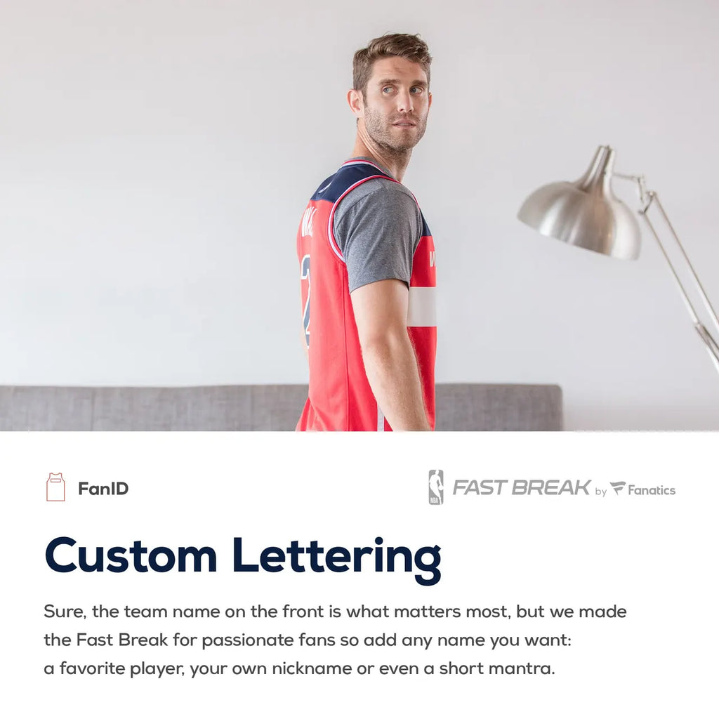 Wizards Red Custom Jersey fanatics - Hình 5