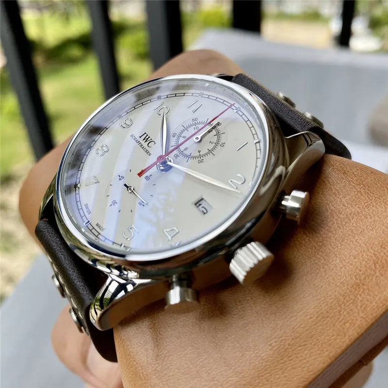 IWC Silver Chronograph Watch - Hình 8