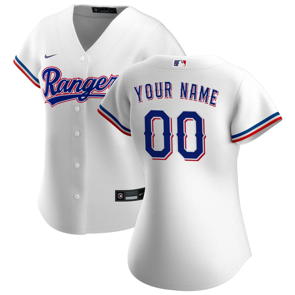 Texas Rangers White Custom Jersey