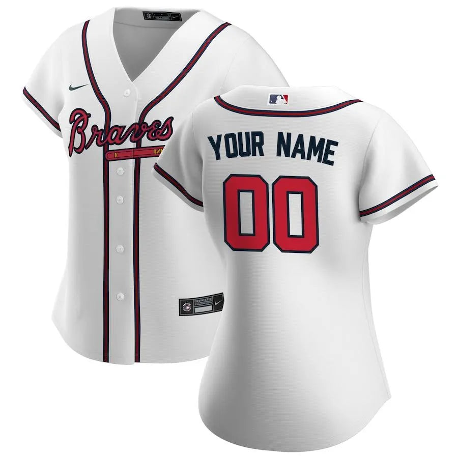 Braves White Custom Jersey