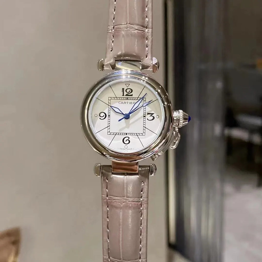 Cartier Pasha Grey Leather - Hình 3