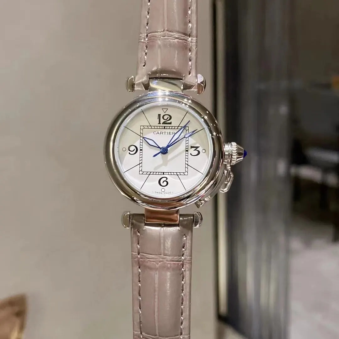 Cartier Pasha Grey Leather - Hình 3