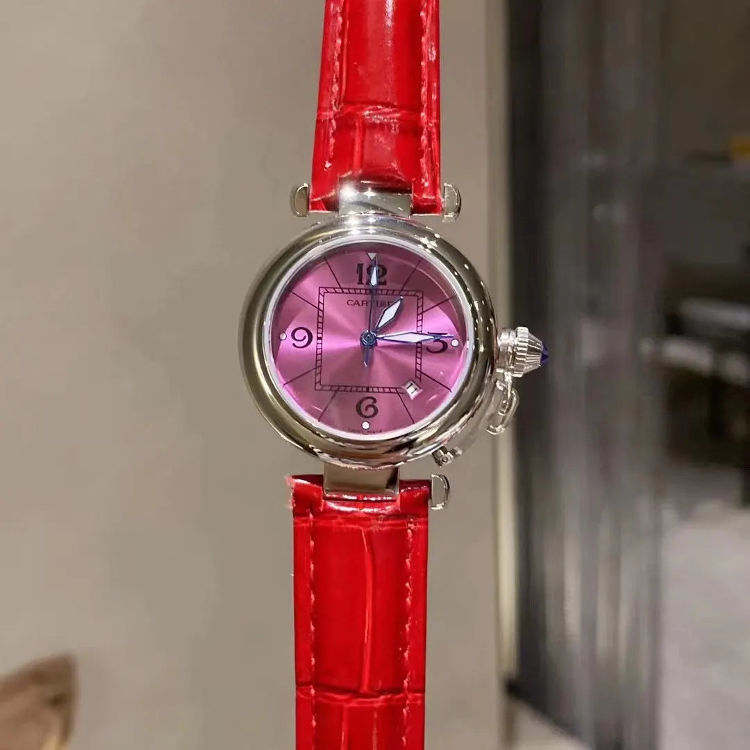 Cartier Pink Dial Watch - Hình 2